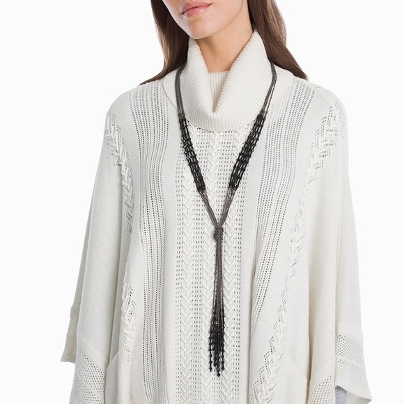 White House Black Market Jewelry - 🖤WHBM Long Tasseled Necklace LIKE NEW Hematite